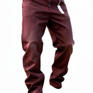 AG Adriano Goldschmied Men's Slim Straight Jeans in Burgundy/Wine